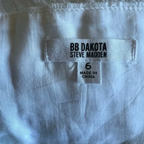 BB Dakota White Midi Dress with Slit - Picture 3 of 8